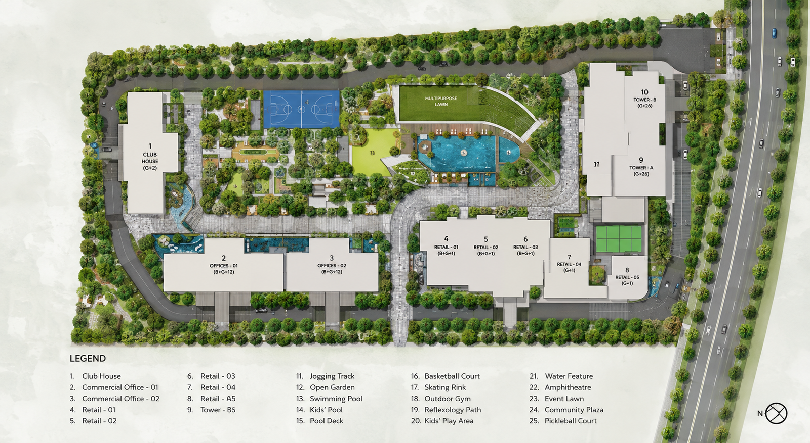 Godrej Samaris master plan and landscaped residential development in Sector 53 Gurugram