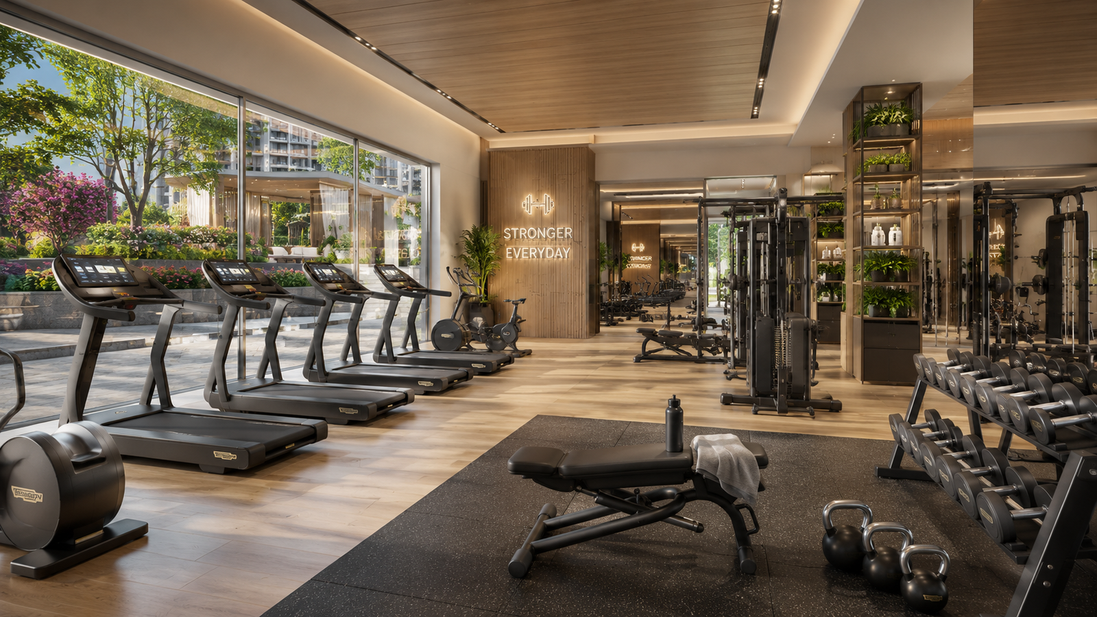 Fitness and wellness spaces at Godrej Samaris